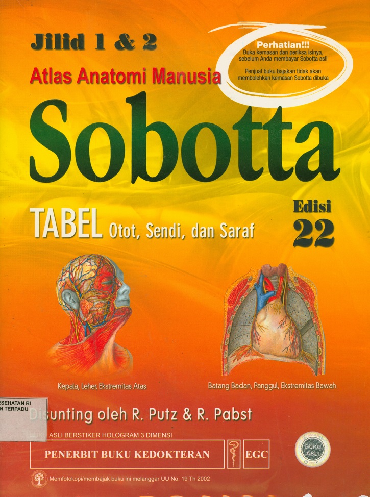 SOBOTTA :Atlas Anatomi Manusia Jilid 1 dan 2 (TABEL) edisi 22