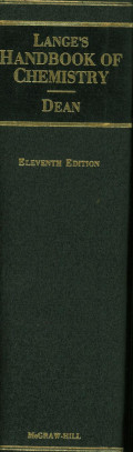 Lange's HandBook of Chemistry Elevent Edition