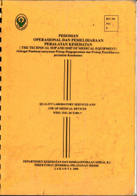 Pedoman Oprasional dan Pemeliharaan Peralatan Kesehatan