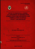 Study Nutritional Anemia an Assessment of Information Compilation for Supporting and Formulating National Policy and Program
