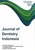 Journal of Dentistry Indonesia Vol. 23  No.1 Tahun 2016