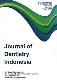 Journal of Dentistry Indonesia Vol. 23 No.2 Tahun 2016