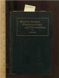 Materia Medica Pharmacology and Therapeutics