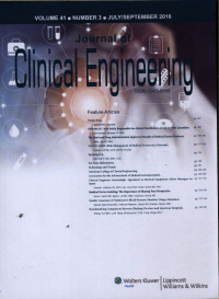 Journal Of Clinical Engineering Vol. 41 Num. 3